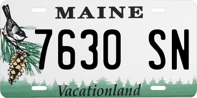 ME license plate 7630SN