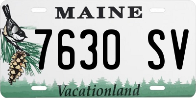 ME license plate 7630SV