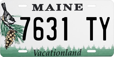 ME license plate 7631TY