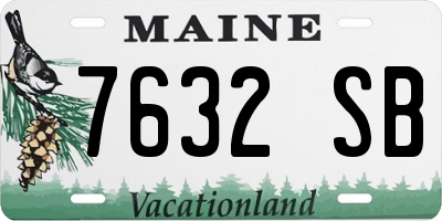 ME license plate 7632SB