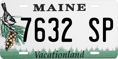 ME license plate 7632SP