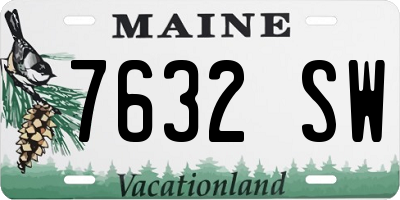 ME license plate 7632SW