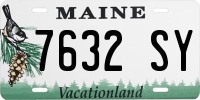 ME license plate 7632SY