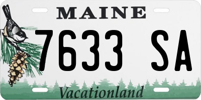 ME license plate 7633SA