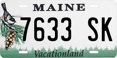 ME license plate 7633SK