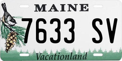 ME license plate 7633SV