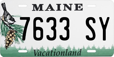 ME license plate 7633SY