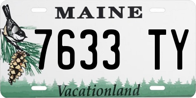 ME license plate 7633TY
