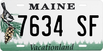 ME license plate 7634SF