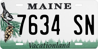 ME license plate 7634SN