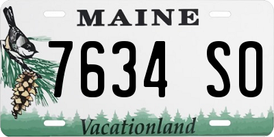 ME license plate 7634SO