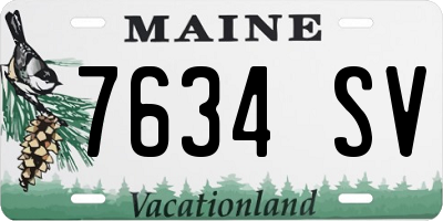 ME license plate 7634SV