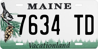 ME license plate 7634TD