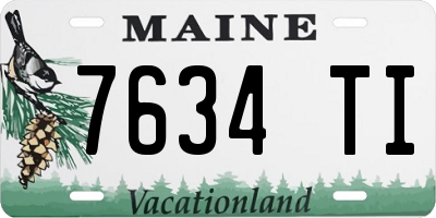 ME license plate 7634TI