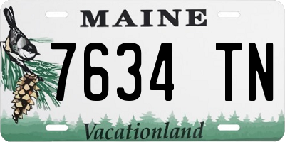 ME license plate 7634TN