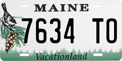 ME license plate 7634TO