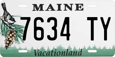 ME license plate 7634TY