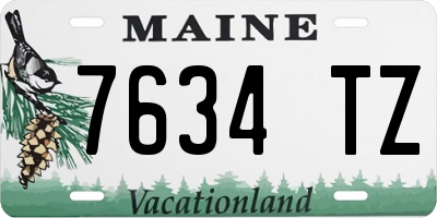 ME license plate 7634TZ