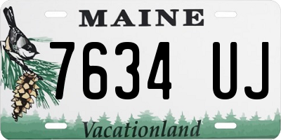 ME license plate 7634UJ
