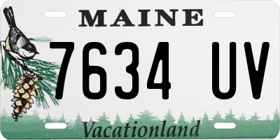 ME license plate 7634UV