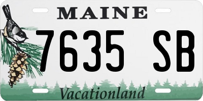 ME license plate 7635SB