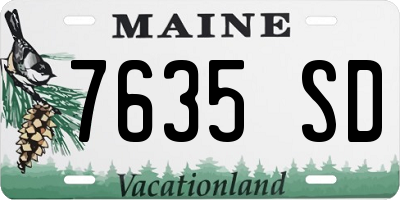 ME license plate 7635SD