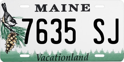 ME license plate 7635SJ