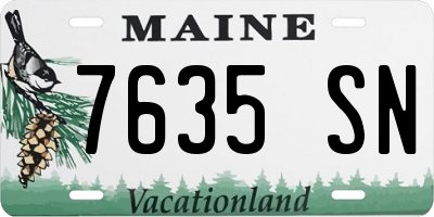 ME license plate 7635SN