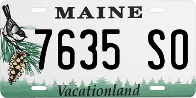 ME license plate 7635SO