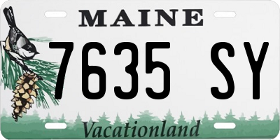 ME license plate 7635SY
