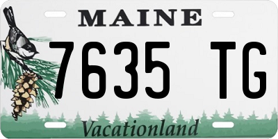 ME license plate 7635TG