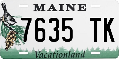 ME license plate 7635TK