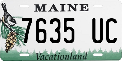 ME license plate 7635UC