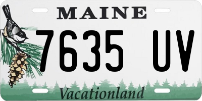 ME license plate 7635UV