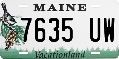 ME license plate 7635UW