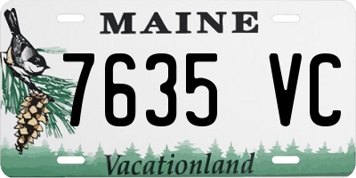 ME license plate 7635VC