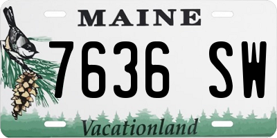 ME license plate 7636SW