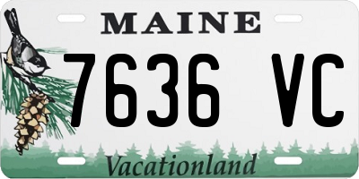 ME license plate 7636VC