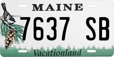 ME license plate 7637SB