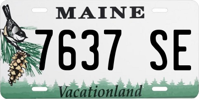 ME license plate 7637SE