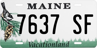 ME license plate 7637SF