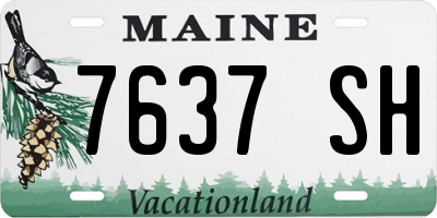 ME license plate 7637SH