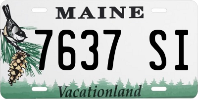 ME license plate 7637SI