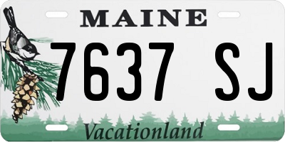 ME license plate 7637SJ