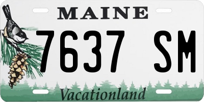 ME license plate 7637SM
