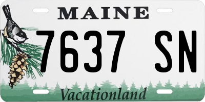 ME license plate 7637SN