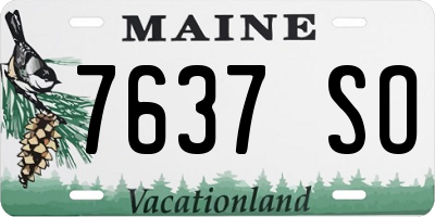 ME license plate 7637SO
