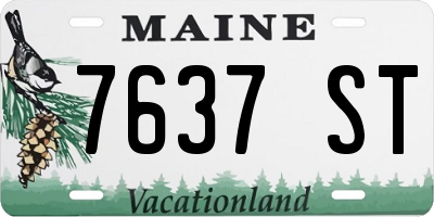 ME license plate 7637ST