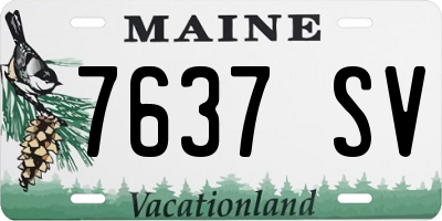 ME license plate 7637SV