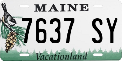 ME license plate 7637SY
